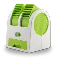 Electric USB Adjustable Angles Dual Air Outlet Conditioning Fan Cooling Desktop Portable Bladeless Blower Mini... N14