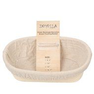 DOYOLLA 1pcs Oval Shaped 10" Banneton Brotform Bread Dough Proofing Rising Rattan Basket &amp; Liner Combo N6