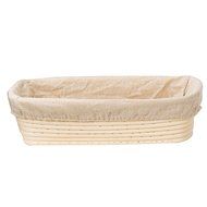 DOYOLLA 1pcs Oval Shaped 10" Banneton Brotform Bread Dough Proofing Rising Rattan Basket &amp; Liner Combo N7