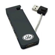 Gear Head (UH2100) 4-Port USB 2.0 Hub with Integrated USB Cable PC/Mac Compatible