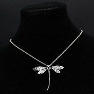 Women Fashion Charms Silver Plated Dragonfly Necklace Pendant N8