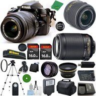 Nikon D3200 International Version - No Warranty, 18-55mm f/3.5-5.6 DX VR, Nikon 55-200mm f4-5.6G VR Nikkor, 2pcs...