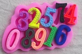 Wocuz W0112 Large Numbers Silicone Mold Chocolate Fondant Mold Cake Decoration N21