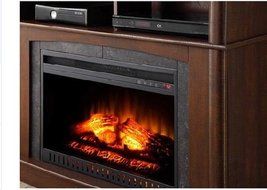 Electric Fireplace Media Entertainment Center with Side Storage Compartments N2
