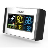 BALDR Colorful Weather Station Clock Indoor and Outdoor Temperature Humidity Display Alarm and Snooze Calendar... N2