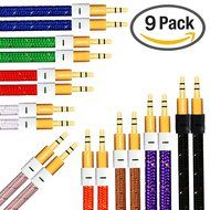 Pack of 4, 3.2 Ft 3.5mm Audio Cable Male to Male, Honsky Universal Durable Braided Colorful Noodle Flat Gold Plated... N29