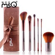 ShungHO MSQ Brand 6pcs Makeup Brushes Set, Coffee Makeup Brushes Cosmetic Tool Kits Set With Bag N5