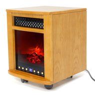 Kissemoji 1500w Space Heater Energy Efficient Office Living Bed Room Fireplace infrared Heater (Oak) N5