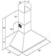 NT AIR Range Hood Wall Mounted Stainless Steel CH-105-CS-36 N5