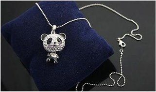Fashion Women's Delicat Necklace Cute Rhinestone Panda Pendant Necklace Jewelry N2