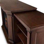 75.5-inch Programmable Thermostat, Entertainment Center Electric Fireplace, Chestnut Oak N2