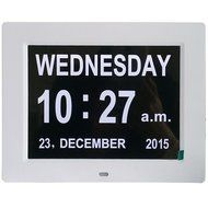 Digital Day Calendar Clock,HENGLING Memory Day Date Time Clock 8 Inch Led Digital Clocks Non-Abbreviated Great... N7