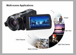 Ordro HDV-Z80 Portable Digital Video Camcorder (1080P Full HD, 10x Optical Zoom, 5.1Megapixels CMOS Sensor) Wireless... N5