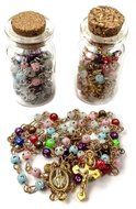 Catholic Multicolor Rosary Zirconia Crystals Blessed Mary Medal &amp; INRI Cross N2
