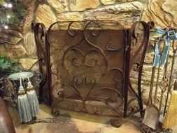 Old World Iron Fireplace Tool Set N2