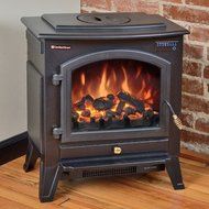 Comfort Smart Vermont Black Electric Fireplace Stove with Remote Control - CFS-26-BLK