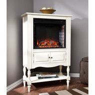 Southern Enterprises Catalyne Vertical Console Fireplace - White