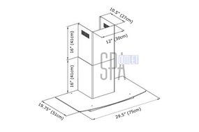 Blue Ocean 30" RHKQ2 Stainless Steel Wall Mount Kitchen Range Hood N4