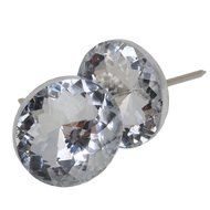 20pcs Silver and White 25mm Dia Sparkly Crystal Upholstery Sofa Headboard Buttons Nails Wall Decor by ZIJIA N2