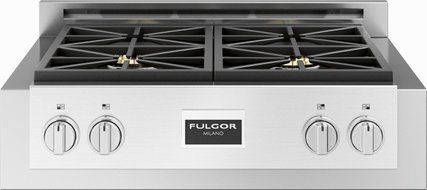 Fulgor Milano F6GRT304S1 30" 600 Series Gas Sealed Burner Style Cooktop with 4 Burners, Dual Flame Burners in...