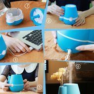 haoun 220ML Ultrasonic USB Humidifiers Air Cleaner Purifier - BLUE N4