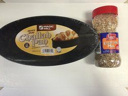 Challa Pan &amp; Everything Mix Combo - Includes 10" Magic Mill Non-stick Challa Pan and Leibers Everything Challa... N3