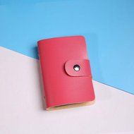 AutumnFall Fashion Leather Credit Card Holder Case Card Holder Wallet Business Card (Hot Pink) N12