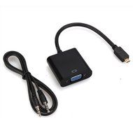 Audio Adapter Cable - TOOGOO(R) Micro HDMI to VGA Adapter Cable Converter with Audio Cable Black N4