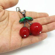 QTMY Cherry bead Choker Necklace long Multilayer Chains Bohemian Jewelry with Pendant for teen girls N6