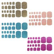 EVTECH(TM) 4 Style Colorful Toe Nail Sticker Full Nail Wrap Nail Decals Strips Gradient Nail Polish Strips Nail... N12