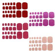 EVTECH(TM) 4 Style Colorful Toe Nail Sticker Full Nail Wrap Nail Decals Strips Gradient Nail Polish Strips Nail... N14