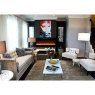 Moda Flame 60 Inch Cynergy XL Crystal Stone Built-In Wall Mounted Electric Fireplace