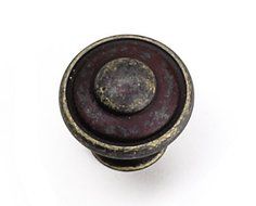 Laurey 24178 Cabinet Hardware 1-1/8-Inch Button Top Knob, Weathered Antiqued Bronze by Laurey