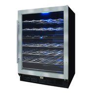 Vinotemp 58-Bottle Wine Cooler with Interior Display, Stainless/Black N2