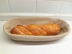 Boseen Oval Shaped Banneton Bread Dough Proofing Rising Rattan Basket &amp; Liner Combo( 12 inches) N15
