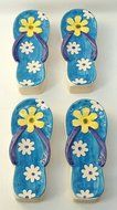 AD Trend "Italian Style" 28379 Radiators Humidifier, Ceramic, Blue Slipper Shape (Pack of 4)