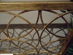 MutterMui Modern Antique Gold Iron Circles Fireplace Fire Screen Geometric Contemporary N5