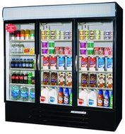 Beverage-Air MMR72-1-B-EL MarketMax 75" Three Section Glass Door Reach-In Merchandiser Refrigerator with LED Lighting...