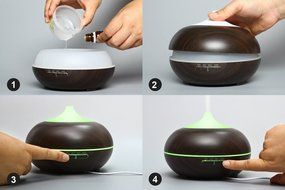 300ml Arom Oil Diffuser,Ultrasonic Cool Mist Humidifier with 7 Colors LED, Waterless Auto Shut-off for Baby Study... N3