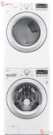 Bundle: LG 4.3 cf Washer &amp; 7.4 cf Steam Electric Dryer Front Load Laundry Set &amp; Stack Kit WM3170CW DLE3170W KSTK1