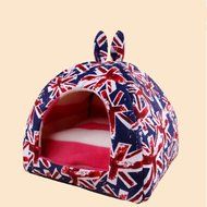 KAKA(TM) Pets Cute Warm Soft Canvas Fold Bed Dogs Cats Sleeping House Owl Pattern Thick Mat L N11