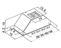 1200 CFM Ducted Wall Mounted Range Hood Size: 14.2" H x 28" W x 15" D N3