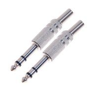 HTTX 1/4" 6.35mm Stereo Male Connector with Spring Strain Relief Plug Coax Audio Mic Solder Adapter (5-PACK) N2