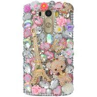 Spritech(TM) Bling Hard Clear Phone Case For LG spirit h440 C70/LG Escape 2/LG Logos,3D Handmade Yellow Silver... N9