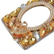 Spritech(TM) Bling Hard Clear Phone Case For LG spirit h440 C70/LG Escape 2/LG Logos,3D Handmade Yellow Silver... N12