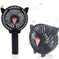 Portable USB Mini Fans with Umbrella Hanging and Metal Clip (Black) N12