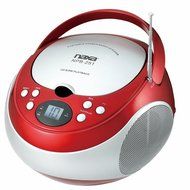 Naxa Portable CD Player with AM/FM Stereo Radio- Red