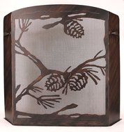 Small Iron Pine Cone Scene Fire Place Screen