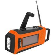 Ivation Solar &amp; Hand Crank AM/FM/NOAA WB Digital Dynamo Radio, Emergency Phone Charger w/ Cables, 3 LED Flashlight... N4