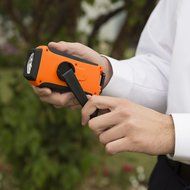 Ivation Solar &amp; Hand Crank AM/FM/NOAA WB Digital Dynamo Radio, Emergency Phone Charger w/ Cables, 3 LED Flashlight... N5